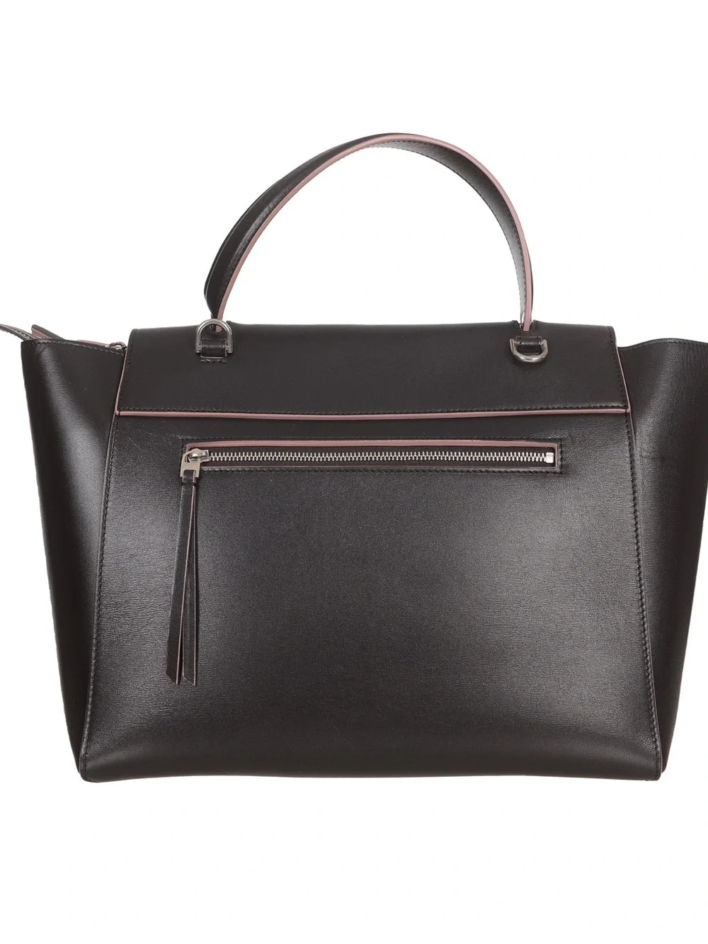 ♥️Celine Mini Black Leather Top-Handle Satchel with Pink Trim♥️